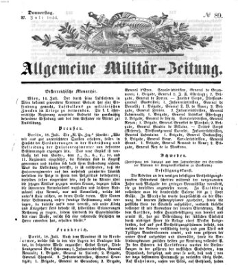 Allgemeine Militär-Zeitung Donnerstag 27. Juli 1854