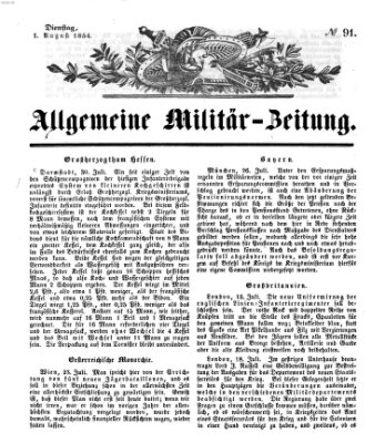 Allgemeine Militär-Zeitung Dienstag 1. August 1854