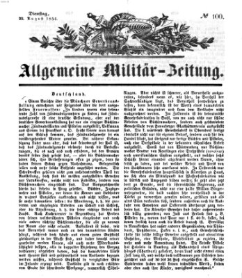 Allgemeine Militär-Zeitung Dienstag 22. August 1854
