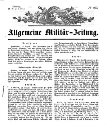 Allgemeine Militär-Zeitung Dienstag 29. August 1854