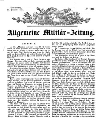 Allgemeine Militär-Zeitung Donnerstag 14. September 1854