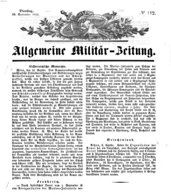 Allgemeine Militär-Zeitung Dienstag 19. September 1854