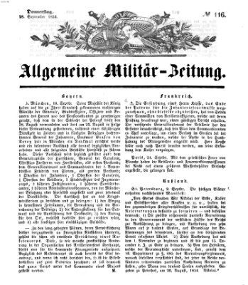 Allgemeine Militär-Zeitung Donnerstag 28. September 1854