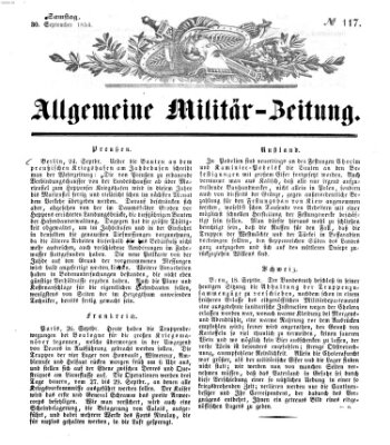 Allgemeine Militär-Zeitung Samstag 30. September 1854