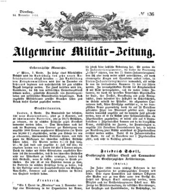 Allgemeine Militär-Zeitung Dienstag 14. November 1854