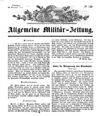 Allgemeine Militär-Zeitung Samstag 18. November 1854