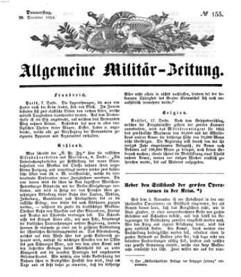 Allgemeine Militär-Zeitung Donnerstag 28. Dezember 1854