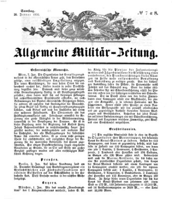 Allgemeine Militär-Zeitung Samstag 26. Januar 1856