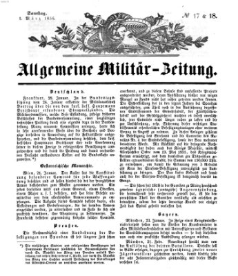 Allgemeine Militär-Zeitung Samstag 1. März 1856