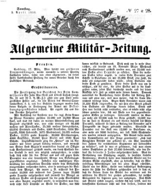 Allgemeine Militär-Zeitung Samstag 5. April 1856