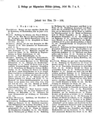 Allgemeine Militär-Zeitung Samstag 26. Januar 1856