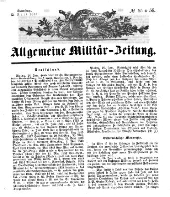 Allgemeine Militär-Zeitung Samstag 12. Juli 1856