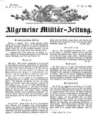 Allgemeine Militär-Zeitung Samstag 16. August 1856