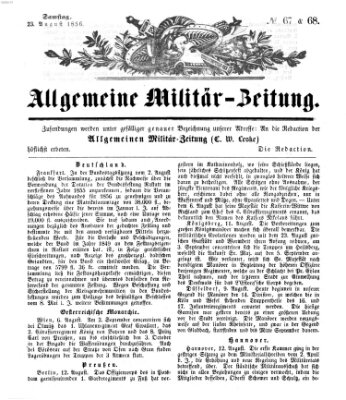 Allgemeine Militär-Zeitung Samstag 23. August 1856