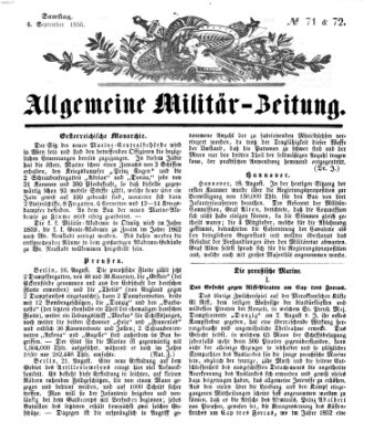 Allgemeine Militär-Zeitung Samstag 6. September 1856