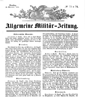 Allgemeine Militär-Zeitung Samstag 13. September 1856