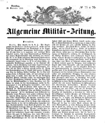 Allgemeine Militär-Zeitung Samstag 20. September 1856