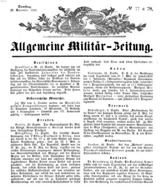 Allgemeine Militär-Zeitung Samstag 27. September 1856