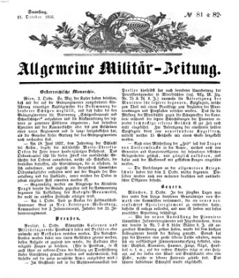 Allgemeine Militär-Zeitung Samstag 11. Oktober 1856