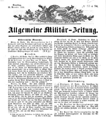 Allgemeine Militär-Zeitung Samstag 22. November 1856