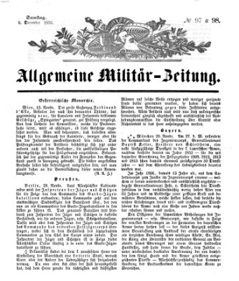 Allgemeine Militär-Zeitung Samstag 6. Dezember 1856