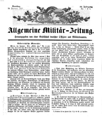 Allgemeine Militär-Zeitung Samstag 24. Januar 1857