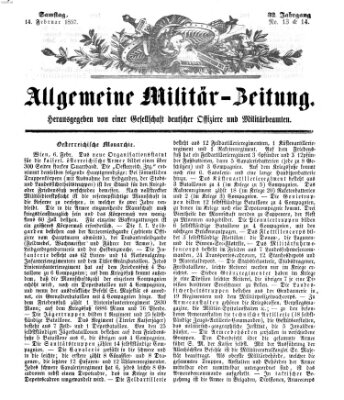 Allgemeine Militär-Zeitung Samstag 14. Februar 1857