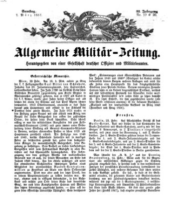 Allgemeine Militär-Zeitung Samstag 7. März 1857