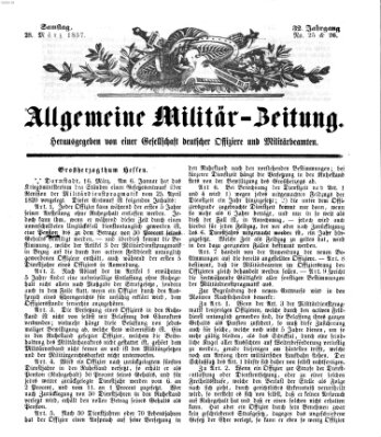 Allgemeine Militär-Zeitung Samstag 28. März 1857