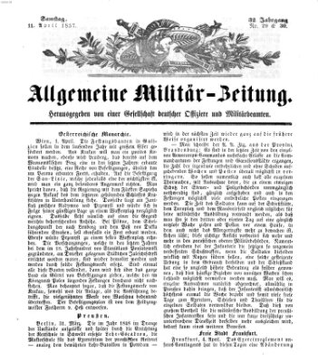 Allgemeine Militär-Zeitung Samstag 11. April 1857