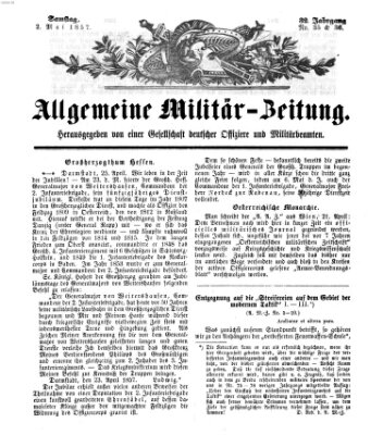 Allgemeine Militär-Zeitung Samstag 2. Mai 1857