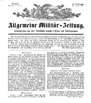 Allgemeine Militär-Zeitung Samstag 20. Juni 1857