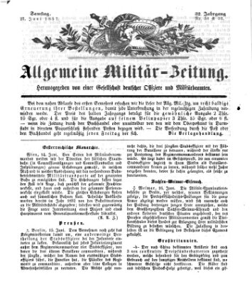 Allgemeine Militär-Zeitung Samstag 27. Juni 1857