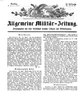 Allgemeine Militär-Zeitung Samstag 4. Juli 1857