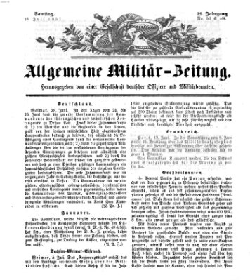 Allgemeine Militär-Zeitung Samstag 18. Juli 1857