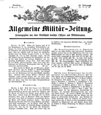 Allgemeine Militär-Zeitung Samstag 1. August 1857