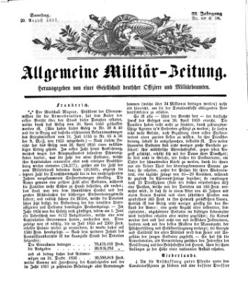 Allgemeine Militär-Zeitung Samstag 29. August 1857