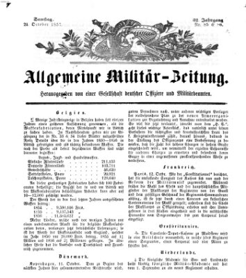 Allgemeine Militär-Zeitung Samstag 24. Oktober 1857