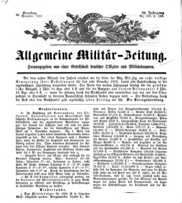 Allgemeine Militär-Zeitung Samstag 19. Dezember 1857