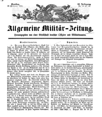 Allgemeine Militär-Zeitung Samstag 20. Februar 1858