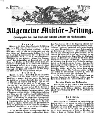 Allgemeine Militär-Zeitung Samstag 27. März 1858