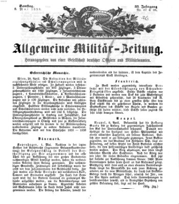 Allgemeine Militär-Zeitung Samstag 8. Mai 1858