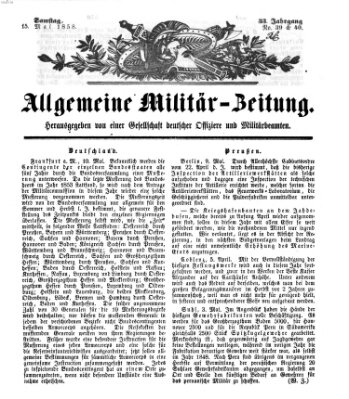 Allgemeine Militär-Zeitung Samstag 15. Mai 1858