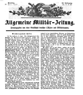 Allgemeine Militär-Zeitung Samstag 10. Juli 1858