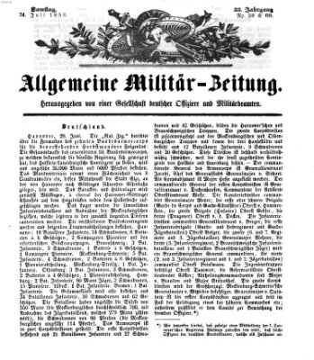 Allgemeine Militär-Zeitung Samstag 24. Juli 1858