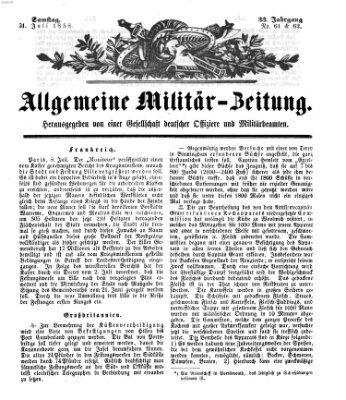 Allgemeine Militär-Zeitung Samstag 31. Juli 1858