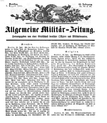 Allgemeine Militär-Zeitung Samstag 7. August 1858