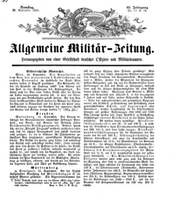 Allgemeine Militär-Zeitung Samstag 25. September 1858