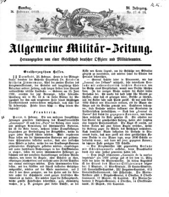 Allgemeine Militär-Zeitung Samstag 26. Februar 1859