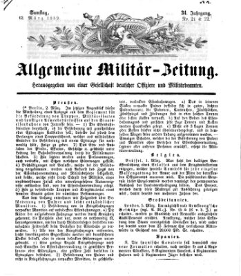 Allgemeine Militär-Zeitung Samstag 12. März 1859